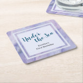 Paarse marmer onder het Zee Kartonnen Onderzetters (Schuin)