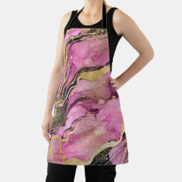 Paarse Marmer Roze Zwart Goud Schort