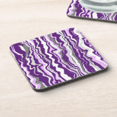 Paarse marmer-tapijtschelp bier onderzetter (Linkerzijde)