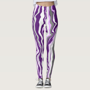 Paarse marmer-tapijtschelp leggings