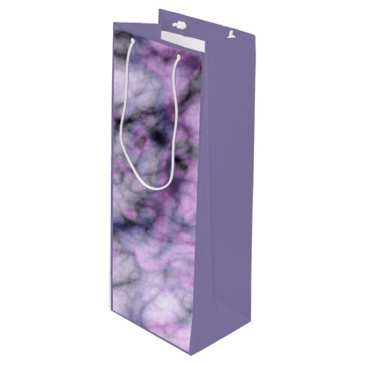 Paarse marmer wijn cadeautas (Voorkant Gekanteld)