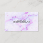 Paarse marmeren achtergrond visitekaartje (Achterkant)