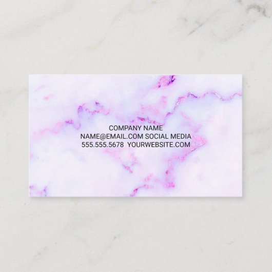 Paarse marmeren achtergrond visitekaartje (Achterkant)