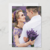 Paarse marmeren agaat geode foto bruiloft goud kaart (Achterkant)