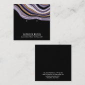 Paarse marmeren agaat Oorbel display Vierkante Visitekaartje (Voorkant / Achterkant)