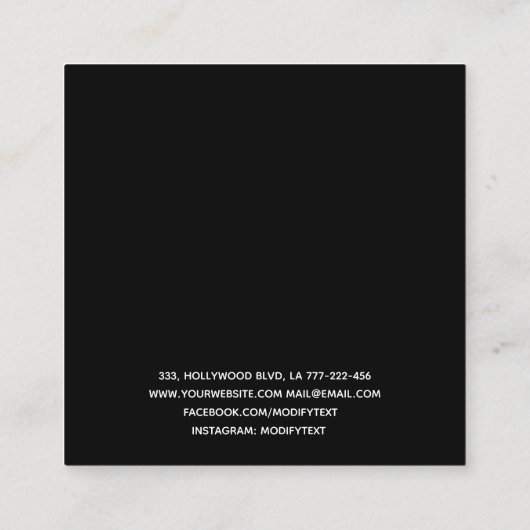 Paarse marmeren agaat Oorbel display Vierkante Visitekaartje (Achterkant)