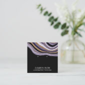 Paarse marmeren agaat Oorbel display Vierkante Visitekaartje (Staand voorkant)