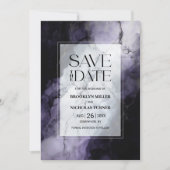 Paarse Marmeren Bruiloft Bewaar de Datum Save The Date (Voorkant)