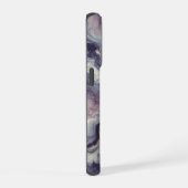 Paarse Marmeren Gepersonaliseerde iPhone Case – Ab Hoesje (Rechterkant)