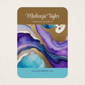 Paarse Marmeren Gepersonaliseerde Oorbel Display K Visitekaartje (Voorkant)