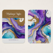 Paarse Marmeren Gepersonaliseerde Oorbel Display K Visitekaartje (Voorkant /achterkant)