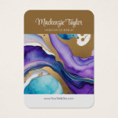 Paarse Marmeren Gepersonaliseerde Oorbel Display K Visitekaartje (Voorkant)