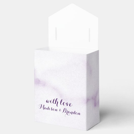 Paarse marmeren geschenkdoos bedankdoosjes (Geopend)