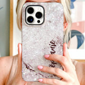 Paarse Marmeren Glitter Aangepaste Naam Case-Mate iPhone Case