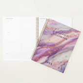 Paarse Marmeren Glitter aderen en wervelingen Jaar Planner (Display)