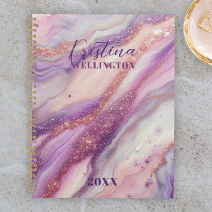 Paarse Marmeren Glitter aderen en wervelingen Jaar Planner