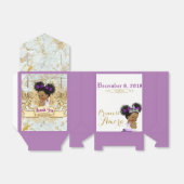 Paarse|Marmeren Goud & Wit Fancy Afrikaans Prinses Bedankdoosjes (Uitgevouwen)