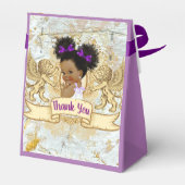 Paarse|Marmeren Goud & Wit Fancy Afrikaans Prinses Bedankdoosjes (Achterkant)