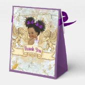 Paarse|Marmeren Goud & Wit Fancy Afrikaans Prinses Bedankdoosjes (Achterkant)