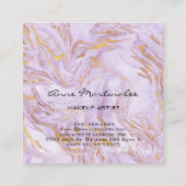 Paarse Marmeren Make-up Artiest Abstract Vierkante Visitekaartje (Achterkant)