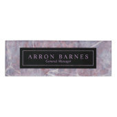 Paarse Marmeren Medewerker Magnetische Naam Tag (Voorkant)