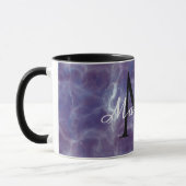Paarse Marmeren Mok met Naam en Monogram (Links)