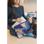 Paarse Marmeren Roos Goud Gepersonaliseerd Laptop Sleeve<br><div class="desc">Paarse Marmeren Roos Gouden Naam laptop sleeve. Personaliseer het door jouw naam toe te voegen.</div>