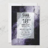 Paarse Marmeren Verrassing 18e Verjaardagsfeest Kaart (Voorkant)