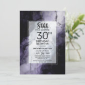 Paarse Marmeren Verrassing 30e Verjaardagsfeest Kaart (Staand voorkant)