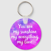 Paarse Marmeren Waterverf Kleurrijke Ombre Sleutelhanger (Achterkant)