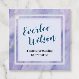 Paarse marmergrens bedankjes labels