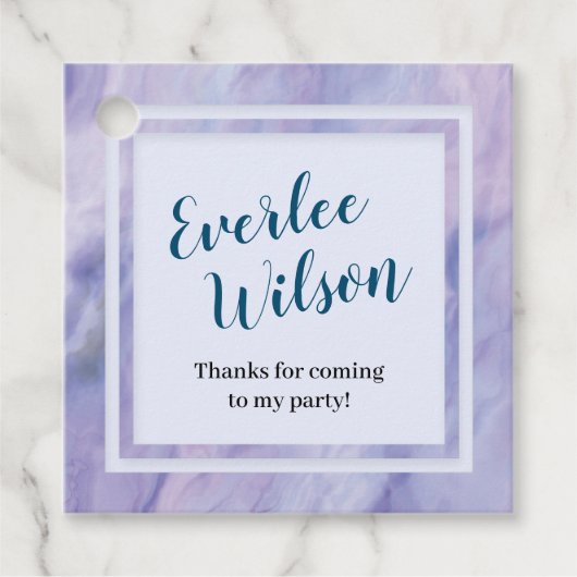 Paarse marmergrens bedankjes labels (Voorkant)