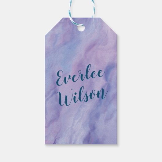 Paarse marmergrens cadeaulabel (Voorkant)