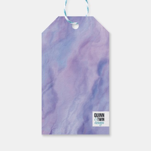 Paarse marmergrens cadeaulabel (Achterkant)