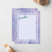 Paarse marmergrens notitiekaartje (Voorkant / Achterkant in situ)