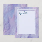 Paarse marmergrens notitiekaartje (Voorkant / Achterkant)