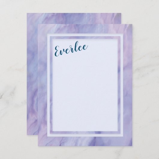 Paarse marmergrens notitiekaartje (Voorkant / Achterkant)