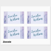 Paarse marmergrens rechthoekige sticker (Vel)