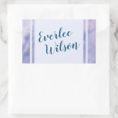 Paarse marmergrens rechthoekige sticker (Tas)