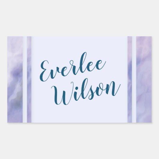 Paarse marmergrens rechthoekige sticker (Voorkant)