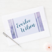 Paarse marmergrens rechthoekige sticker (Envelop)