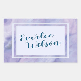 Paarse marmergrens rechthoekige sticker