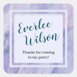 Paarse marmergrens vierkante sticker