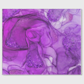 Paarse marmeringssensaties cadeaupapier (Vlak)