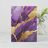 Paarse Marmerpatroon met Goud Kaart (Staand voorkant)