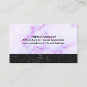 Paarse marmertextuur | Zwarte leisteenmarmer Visitekaartje (Achterkant)