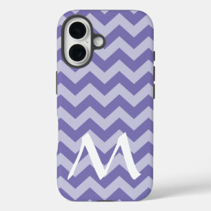 Paarse Marokkaanse Moods Chevrons met monogram iPhone 16 Hoesje