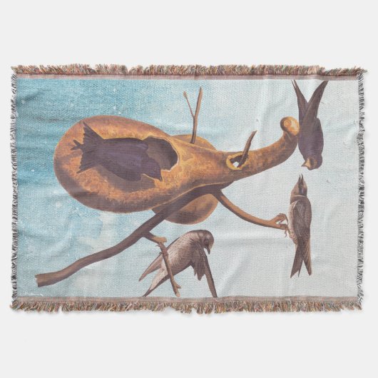 Paarse Martin Audubon Bird Family and Gourd Home Deken (Voorkant)