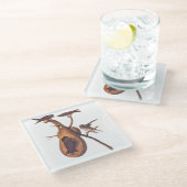 Paarse Martin Audubon Bird Family and Gourd Home Glazen Onderzetter (Schuin)