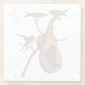 Paarse Martin Audubon Bird Family and Gourd Home Glazen Onderzetter (Achterkant)